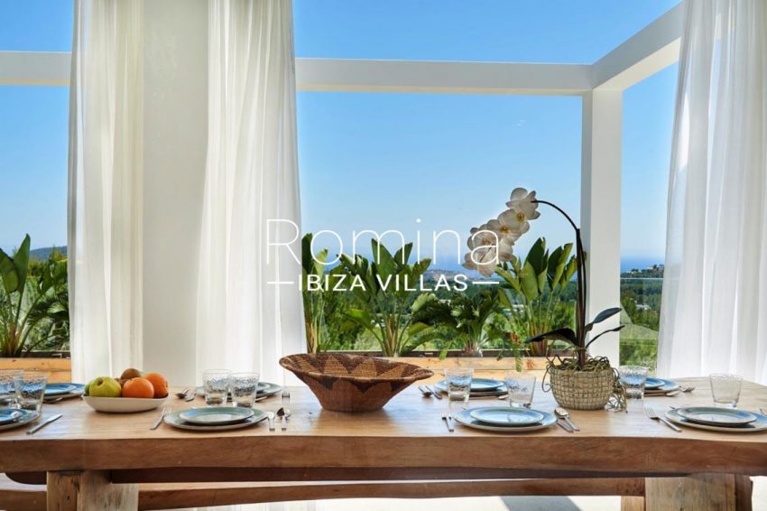 villa adelfa ibiza-3zdining table sea view