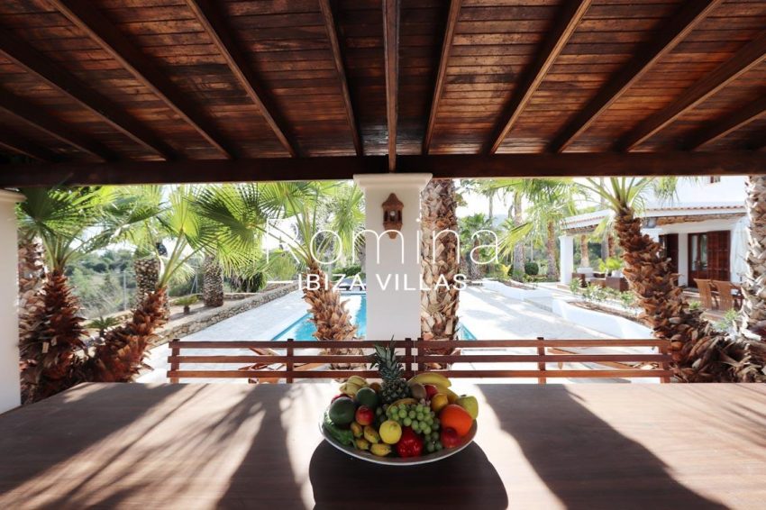 villa alix ibiza-2pool porch dining area2