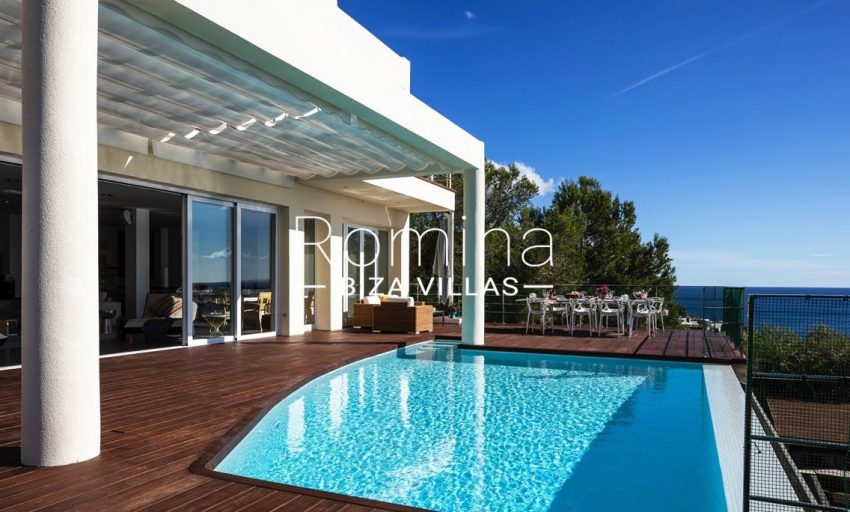 villa sedna ibiza-1pool terrace dining area sea view2